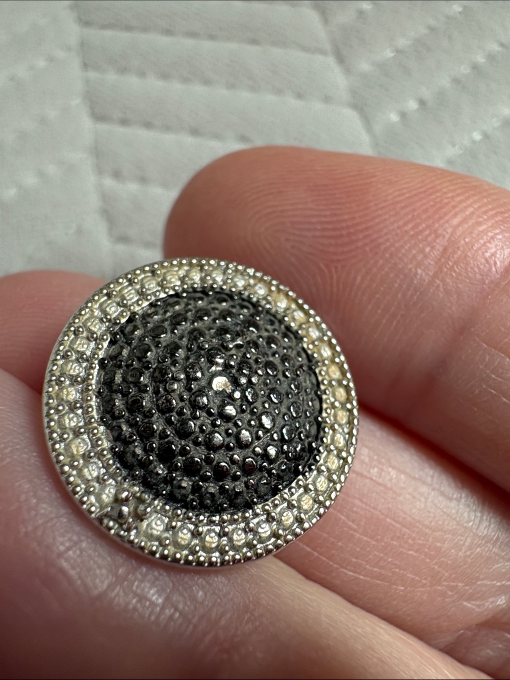 Black Diamond and Silver Pendent